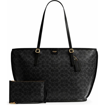 Coach Дамска чанта Coach Taxi Tote In Signature Canvas, Черен (CCC40-BLACK)