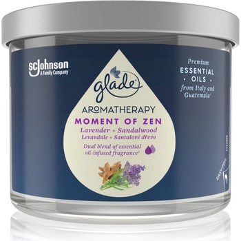 Glade Aromatherapy Moment of Zen ароматна свещ Lavender + Sandalwood 260 гр