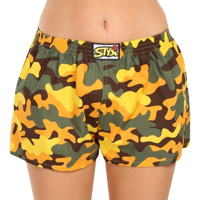 Styx Dámske trenky art klasická guma maskáč (K1559) žltý
