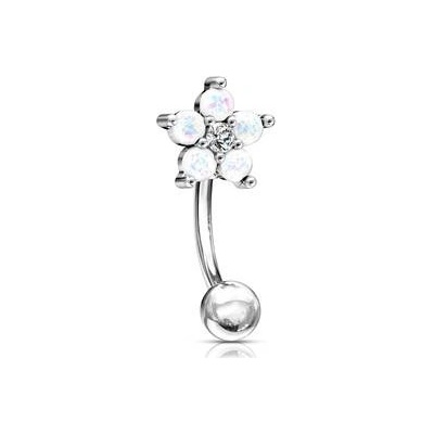 Šperky4U piercing do obočí kytička OB1008-W