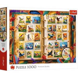 Trefl Пъзел Trefl от 1000 части - Колекция от марки с птици (10979)