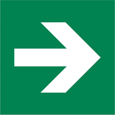 Značka Šípka rovno ISO 3864, plast, LN, 200 x 200 mm, 10 ks