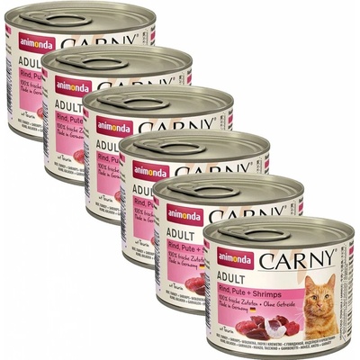 Animonda Carny Adult hovädzie morčacie & krevety 6 x 200 g