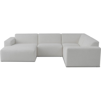 Scandic Бял ъглов диван от букле ("U" форма) Roxy - Scandic (U corner Left CM 2white)