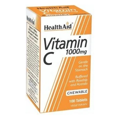 HEALTHAID Хранителна добавка витамин Ц дъвчащи таблетки 1000мг, Health Aid Vitamin C 1000mg 100 Chewable Tabs