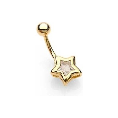 Šperky4U pozlacený piercing do pupíku hvězda WP01068