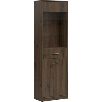 BRW Висока витрина nepo plus reg1d1w дъб нобле