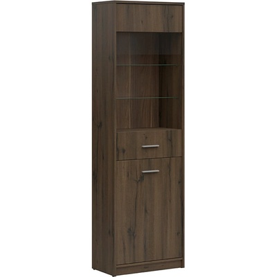 BRW Висока витрина nepo plus reg1d1w дъб нобле
