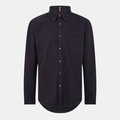 HUGO BOSS Men's Rickert M Patterned Long-Sleeve Shirt - Dark Blue