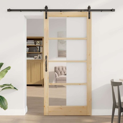 vidaXL Преплъзваща се врата ORKDAL Естествен 93 x 202 см (3331979)