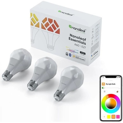 Nanoleaf Essentials Smart A19 Bulb, E27 3 Pack NL45-0800WT240E27-3P