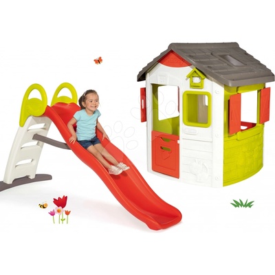 Smoby set domček Jura Lodge a šmykľavka Toboggan Funny 810500-9