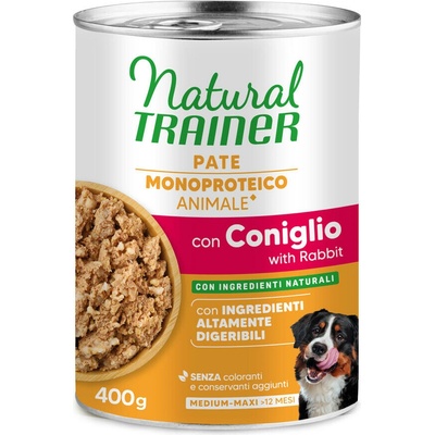 Natural Trainer Pate Monoproteico Medium & Maxi Adult králík a celozrnné obiloviny 6 x 400 g