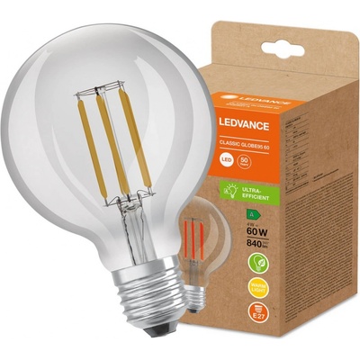 Ledvance LED žiarovka E27 G95 4W = 60W 840lm 3000K Warm 320° Filament Ultra Efficient