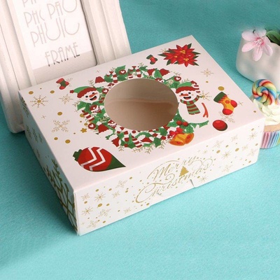 Krabička na vianočné cukrovinky vianočný veniec 22x15x7 cm Cakesicq
