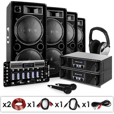 Electronic-Star DJ PA Set "Bass First Pro" 2x усилвател, 4x тонколони, миксер, 4x 500W (Bass-First-Pro) (Bass-First-Pro)