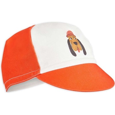 Mini Rodini Детска памучна шапка с козирка Mini Rodini в оранжево с принт (2416510342)