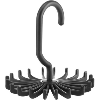 Otočný vešák na kravaty a opasky čierny