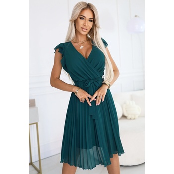 Numoco 374-8 Нежна рокля от шифон в маслено зелен цвятnmc-2559 - Бял, размер s