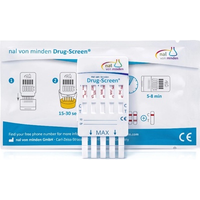 Nal Von Minden 7v1 Multidrogový test (AMP, COC, MET, THC, MTD, OPI/MOR, BZD) Rychlý panelový test z moči 1 ks