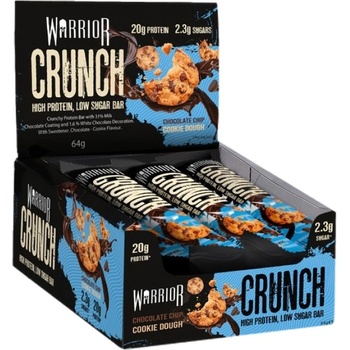 Warrior Crunch Bar | Low Sugar [12 x 64 грама] Бисквита и шоколадови парченца