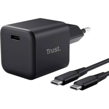 Trust Зарядно устройство за телефони Trust - Maxo Ultra-small (65 W; USB-C; + 2 м кабел; черно) 26046 (26046)