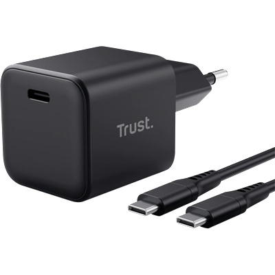 Trust Зарядно устройство за телефони Trust - Maxo Ultra-small (65 W; USB-C; + 2 м кабел; черно) 26046 (26046)