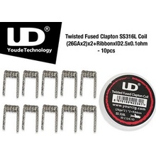 UD Twisted Fused Clapton SS316L Coil 26GAx2x2+Ribbon 0,1ohm