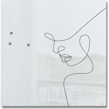 SIGEL Magnetická sklenená tabuľa, 48 x 48 x 1,5 cm, "Artverum® ", čiarová kresba