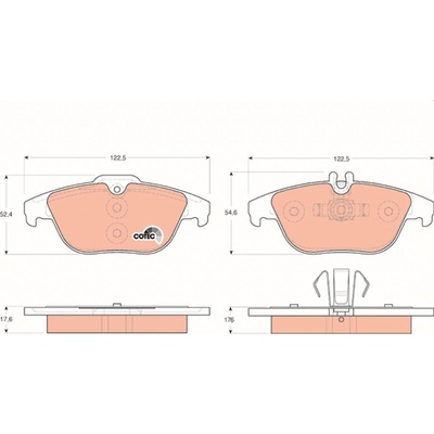 Sada brzdových platničiek kotúčovej brzdy TRW GDB1738