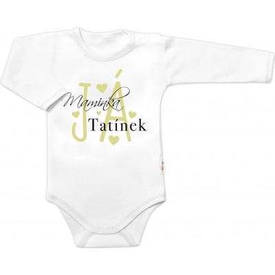 Body dlouhý rukáv Maminka Tatínek JÁ Baby Nellys bílé
