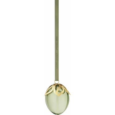 Georg Jensen Pozlacená ozdoba Glass Egg Spring 2026, zelená barva, sklo – Zboží Dáma