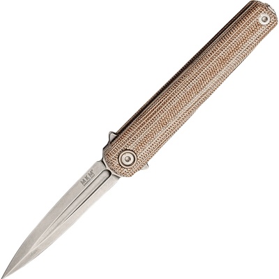MKM FLAME LIGHT Titanium frame and natural canvas Micarta handle BÖHLER M390 - DAGGER MK FL02L-NC