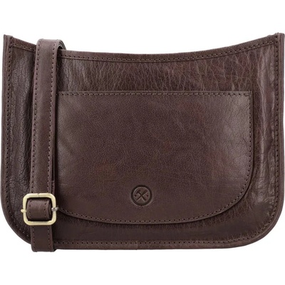Tmavohnedá kožená crossbody kabelka „Francesca“