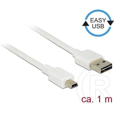 Кабел Delock EASY-USB-A 2.0 мъжко към USB Mini-B мъжко, 1m , бял (DELOCK-85157)