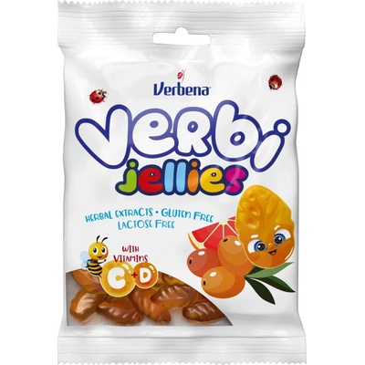 Verbena Verbi jellies bonbóny s rakytníkem a pomerančem s vitamínemC a D 90g