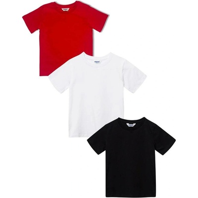 Set 3ks tričko s krátkým rukávem bílá/černá/červená