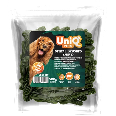 Uniq Pets Dog Snacks Dental Brushes Mint 500g - дентални четки с мента