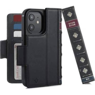 Twelve South BookBook - луксозен кожен калъф (с кейс) тип портфейл за iPhone 12 mini (черен)