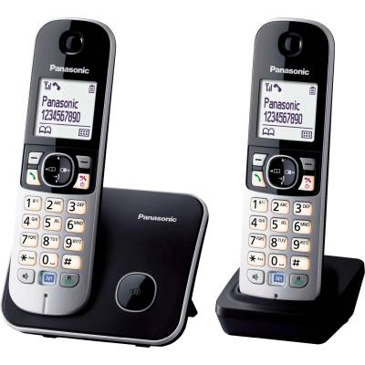 Panasonic KX-TG6812GB DECT cordless telephone Duo without answering machine (low radiation, eco mode, gap telephone, landline, call barring) black