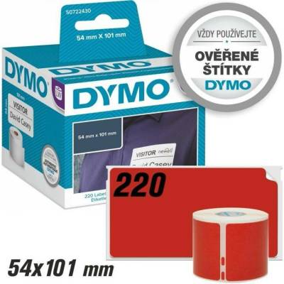 Štítky Dymo LW Standard - permanentní, 54x101 (červené) 220ks