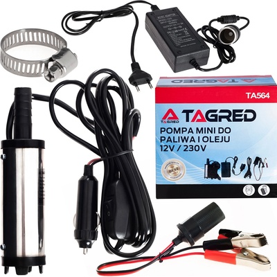 Tagred Помпа за източване на масло за отопление 12 v/230 v потопяема помпа мини + адаптери ta564 (ta564)
