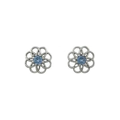 INFINITYSILVER Stříbrné náušnice RACHEL s modrým zirkonem 438302MZss