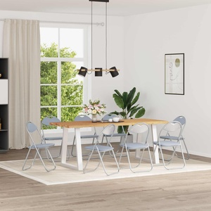 vidaXL Сгъваем стол 8 бр. Изкуствена Сив 48 x 43, 5 x 81 см (42029065)