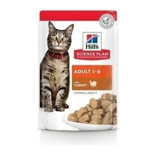 Hill's Hills Science Plan Feline Adult Turkey пауч с пуешко месо, малки късчета в сос грейви за котки над 1 година 85gr