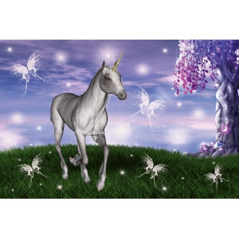 DIMEX ART s. r. o Флизелинов фототапет еднорог на поляната 375 x 250 см