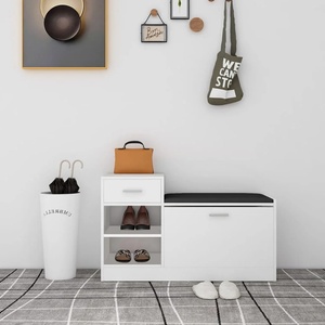 vidaXL Пейка за обувки, бяла, 94, 5x31x57 см, инженерно дърво (326741)