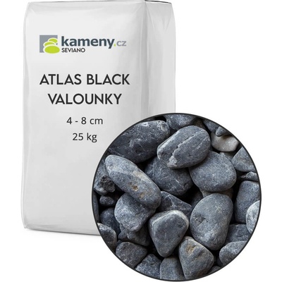 Kameny.cz Atlas Black valounky Vyberte si balení: 25 kg, Vyberte si velikostní frakci: 4 - 8 cm