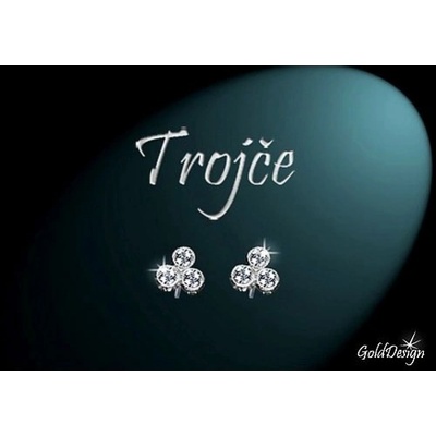 Gold Design Trojče rhodium GD861