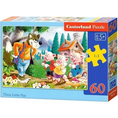 Castorland Tři prasátka s vlkem 60 dílků